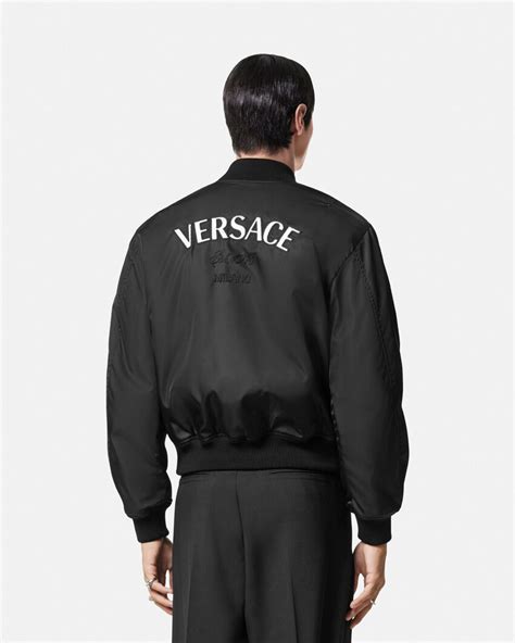 versace fur collar bomber jacket|Versace bomber jacket women's.